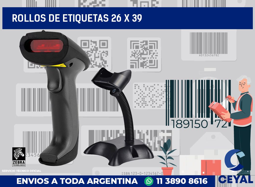 rollos de etiquetas 26 x 39