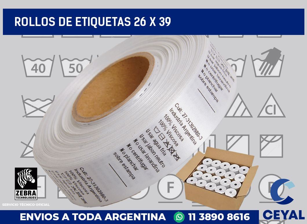 rollos de etiquetas 26 x 39