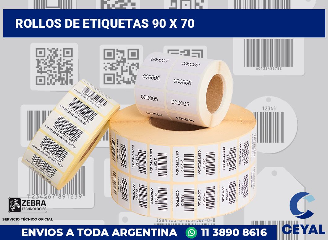 rollos de etiquetas 90 x 70