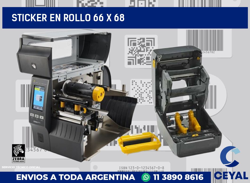 sticker en rollo 66 x 68