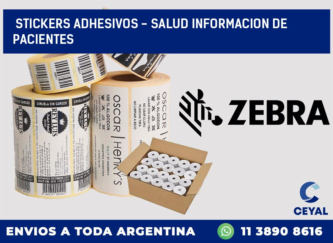 stickers adhesivos - salud informacion de pacientes