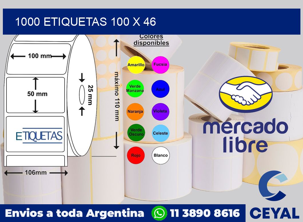 1000 etiquetas 100 x 46