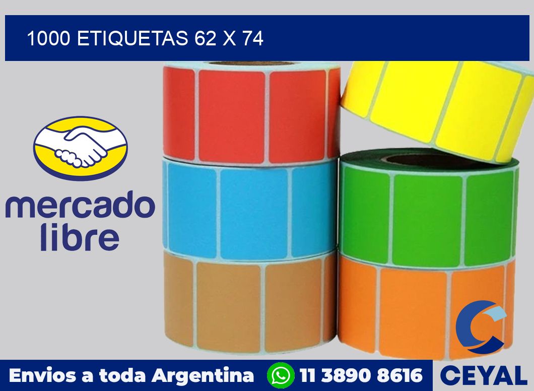 1000 etiquetas 62 x 74