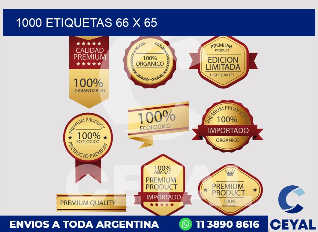 1000 etiquetas 66 x 65