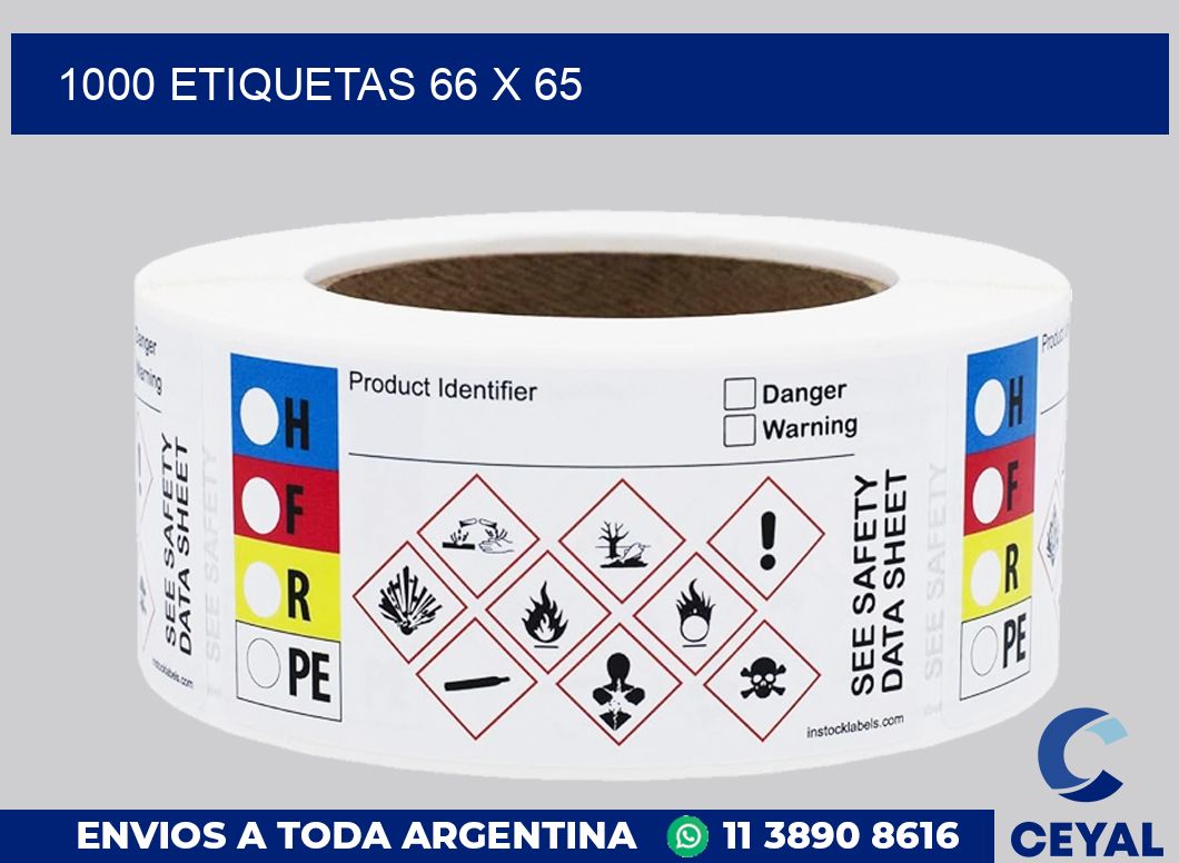 1000 etiquetas 66 x 65
