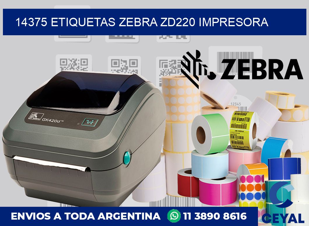 14375 etiquetas Zebra zd220 impresora