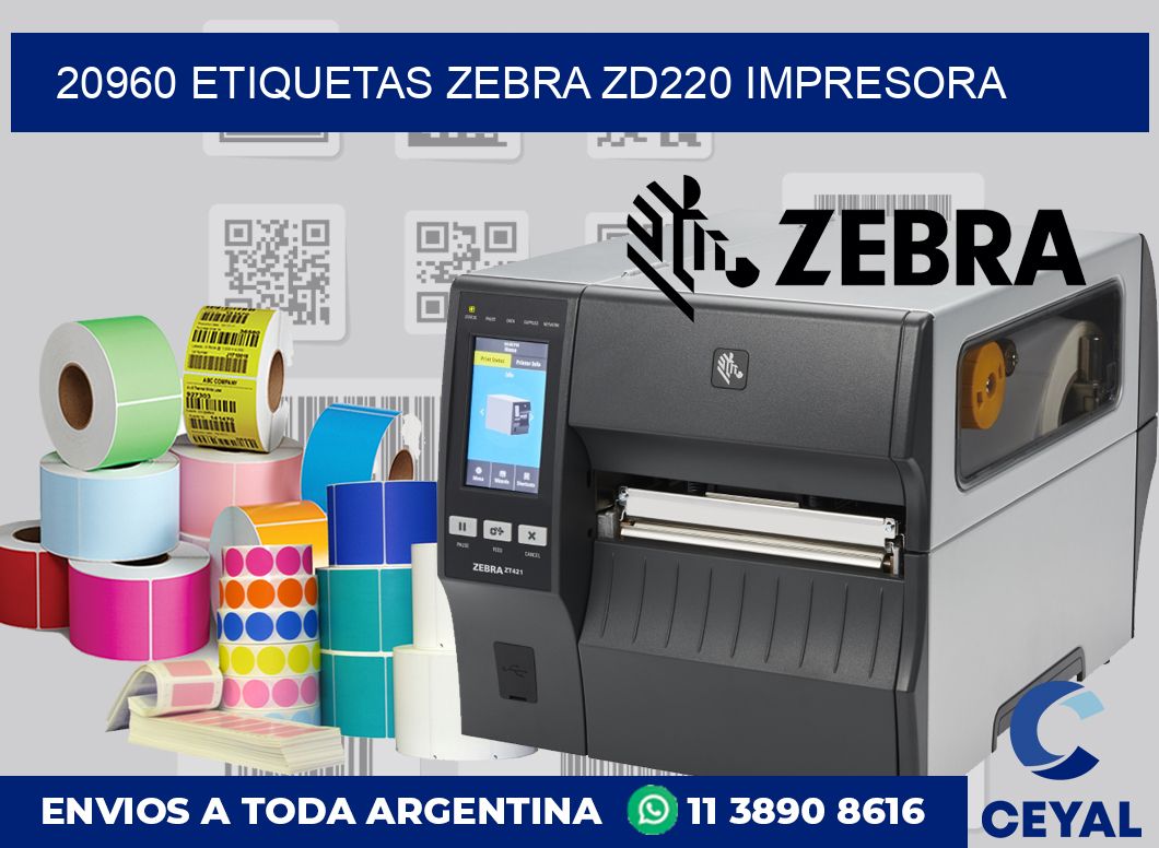 20960 etiquetas Zebra zd220 impresora