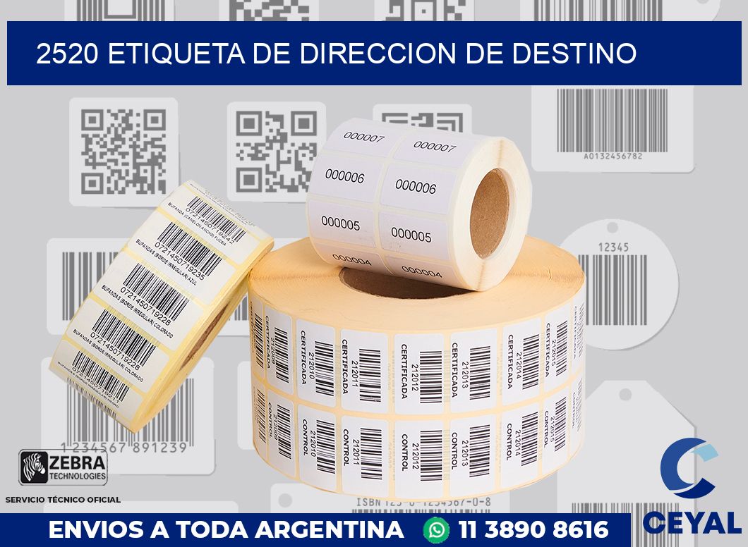 2520 Etiqueta de direccion de destino