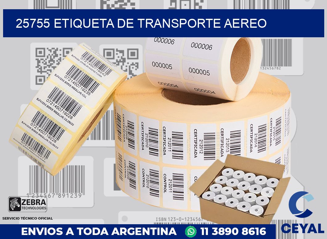 25755 Etiqueta de transporte aereo