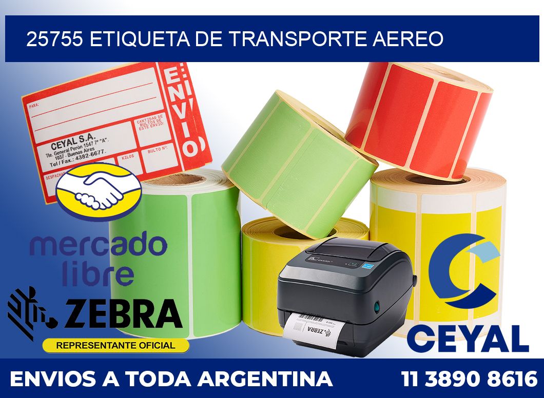 25755 Etiqueta de transporte aereo