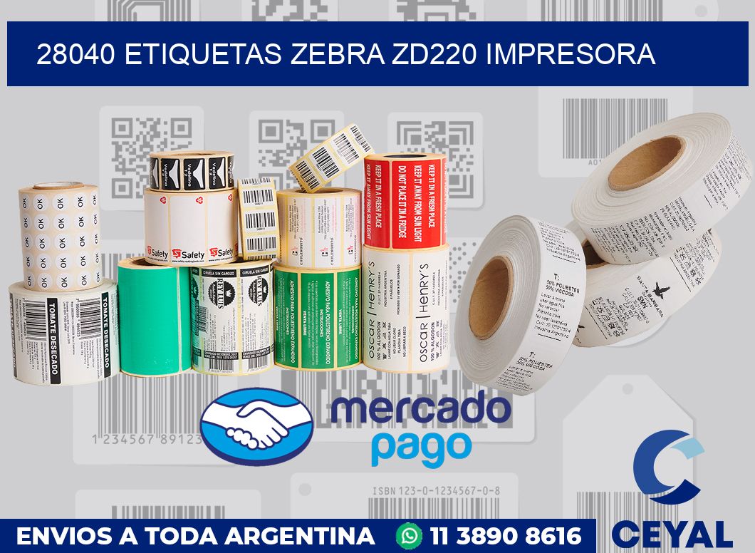 28040 etiquetas Zebra zd220 impresora