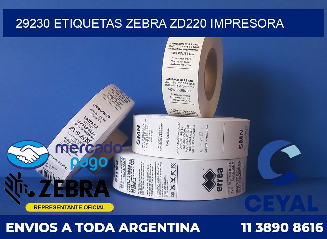29230 etiquetas Zebra zd220 impresora
