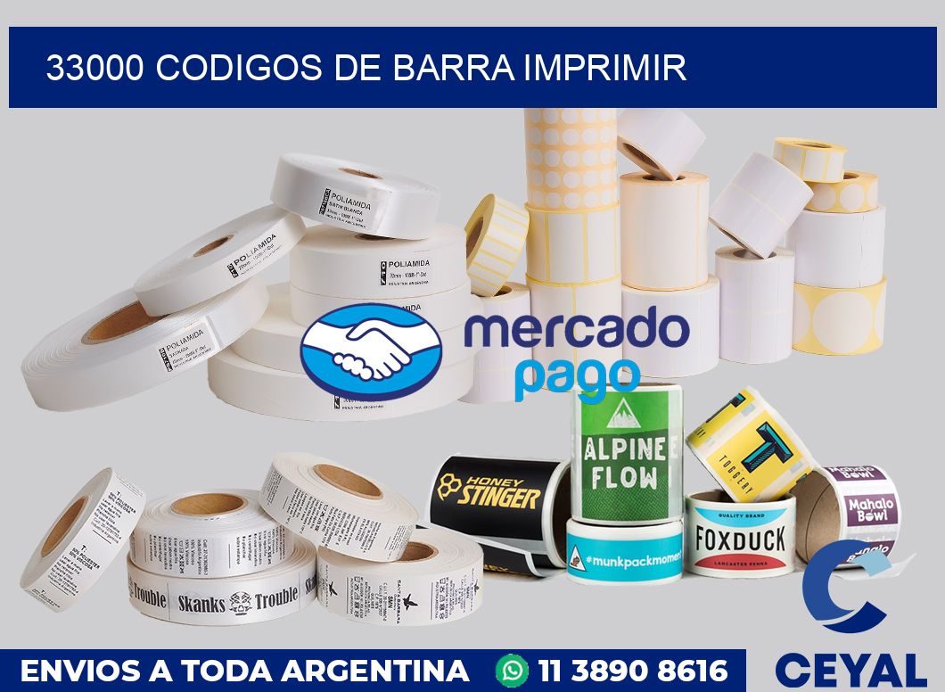 33000 Codigos de barra imprimir