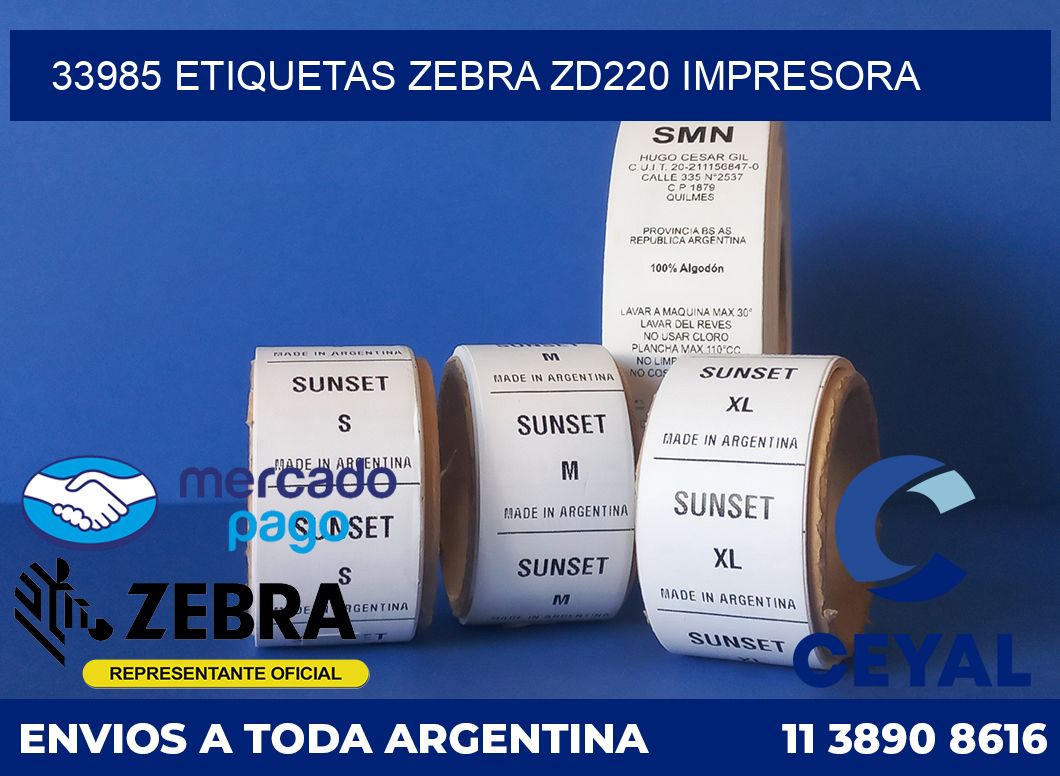 33985 etiquetas Zebra zd220 impresora