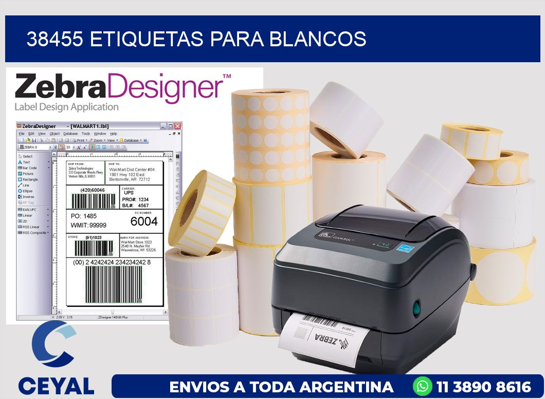 38455 Etiquetas para blancos