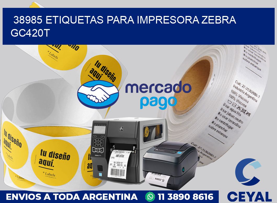 38985 etiquetas para impresora zebra GC420T