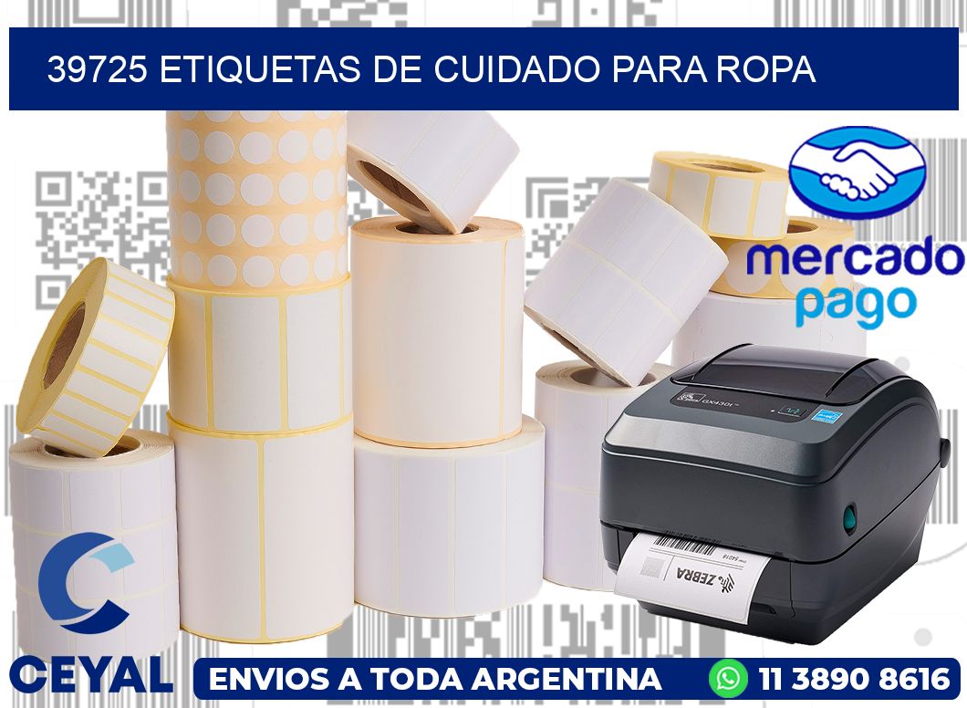 39725 Etiquetas de cuidado para ropa