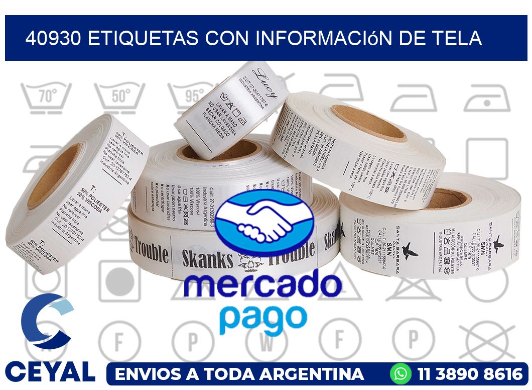 40930 Etiquetas con información de tela