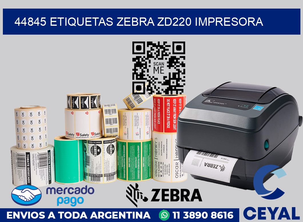 44845 etiquetas Zebra zd220 impresora