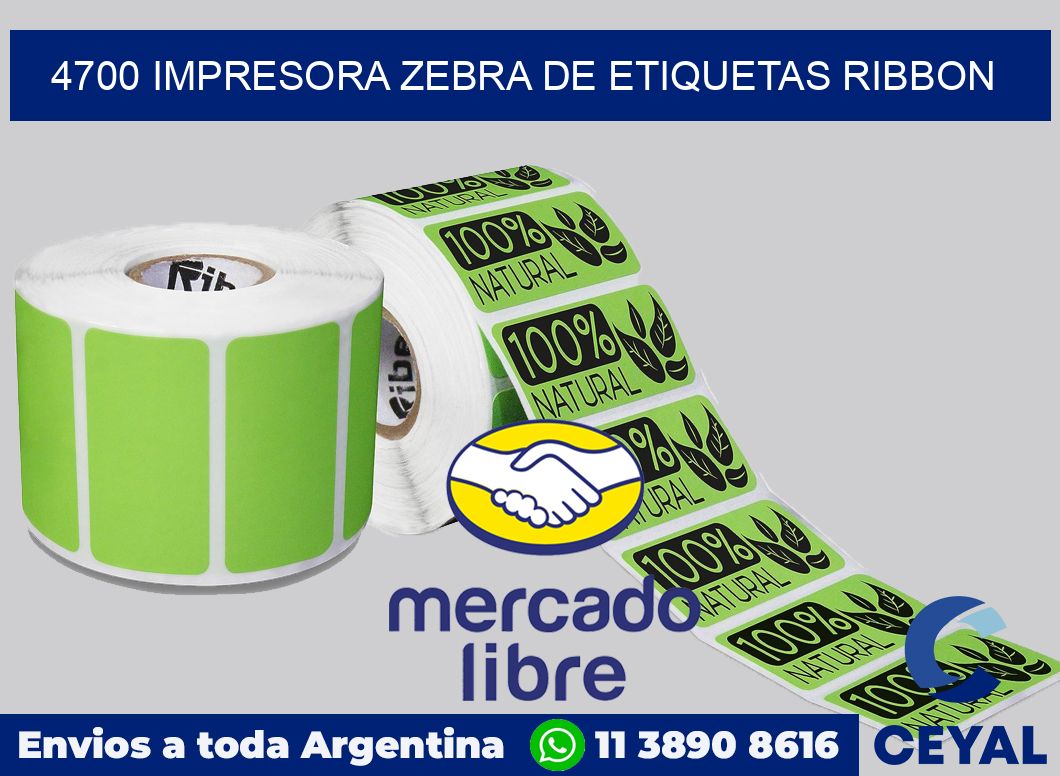 4700 Impresora Zebra de etiquetas ribbon