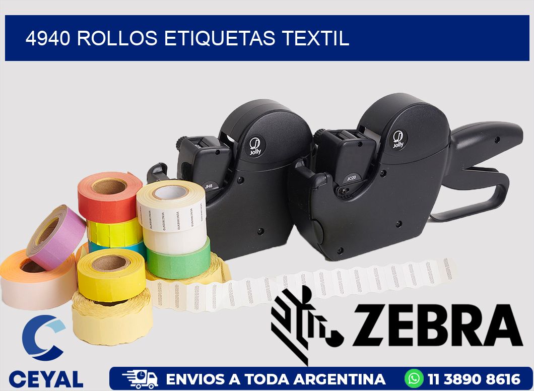 4940 rollos etiquetas textil