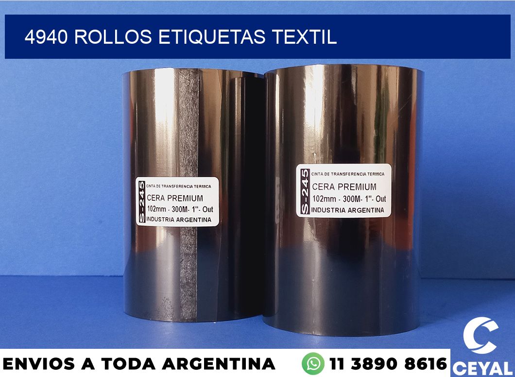 4940 rollos etiquetas textil