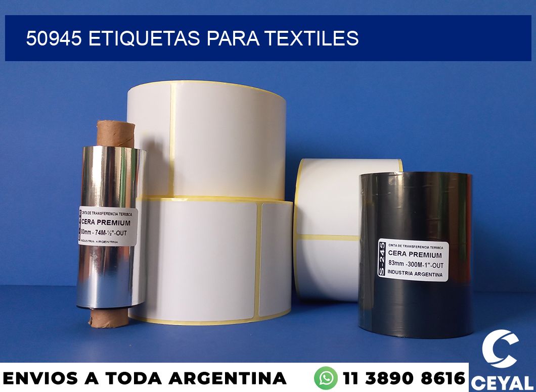 50945 etiquetas para textiles