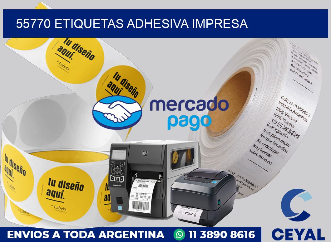 55770 etiquetas adhesiva impresa