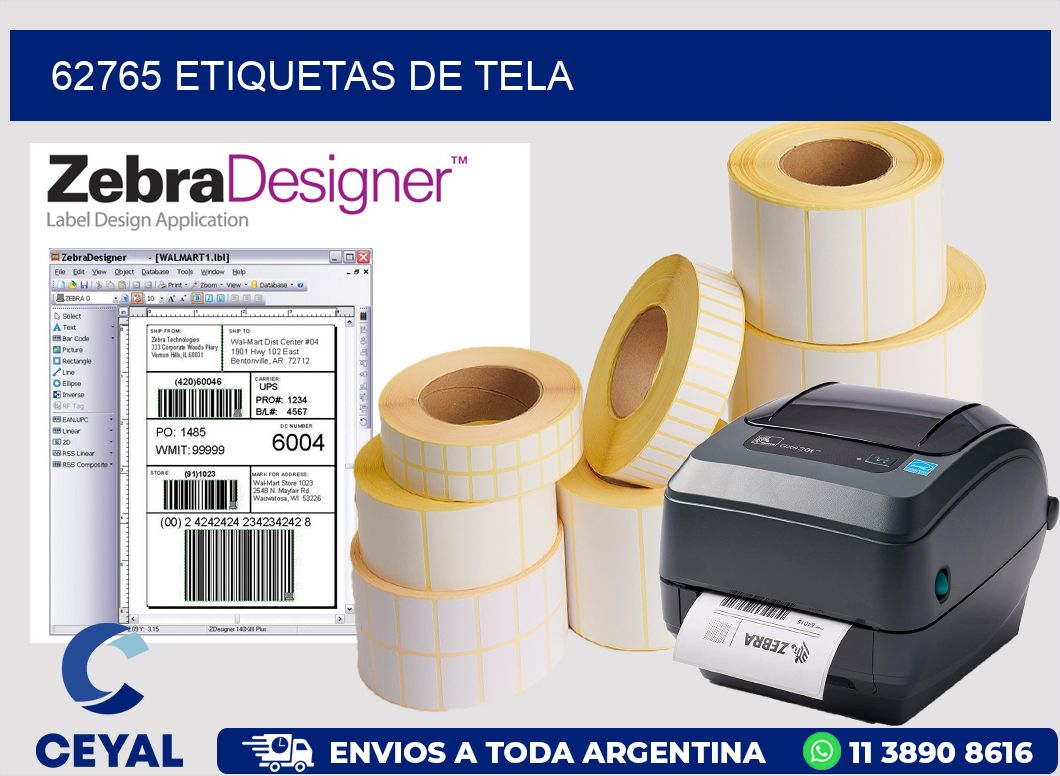62765 Etiquetas de tela