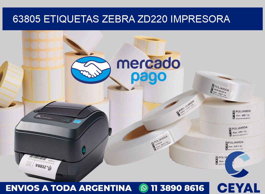 63805 etiquetas Zebra zd220 impresora