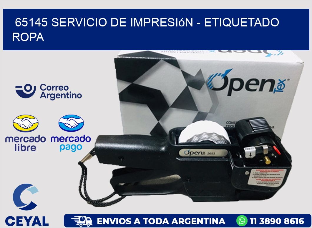 65145 Servicio de impresión - Etiquetado ropa