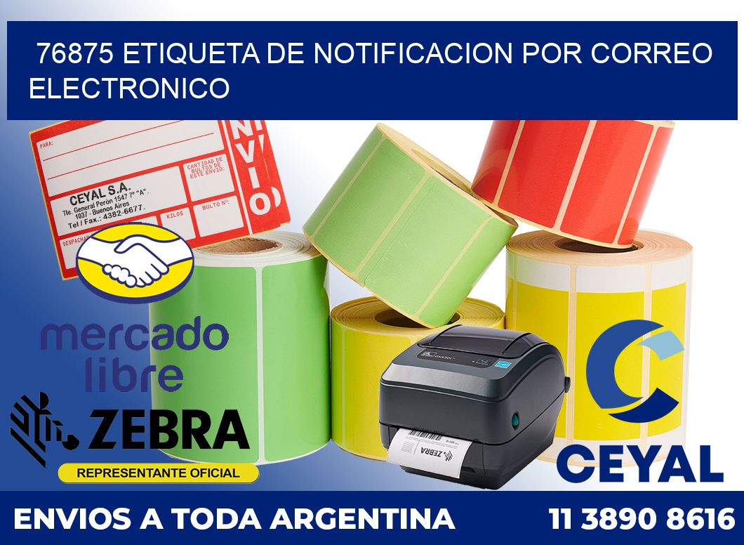 76875 Etiqueta de notificacion por correo electronico