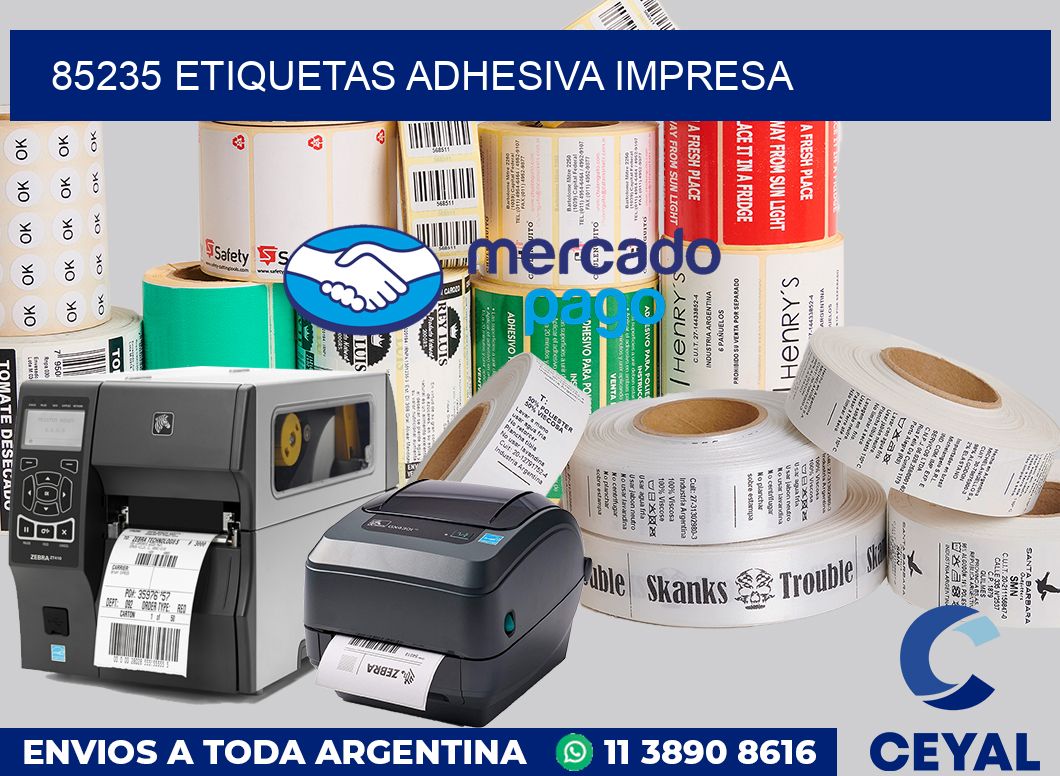 85235 etiquetas adhesiva impresa