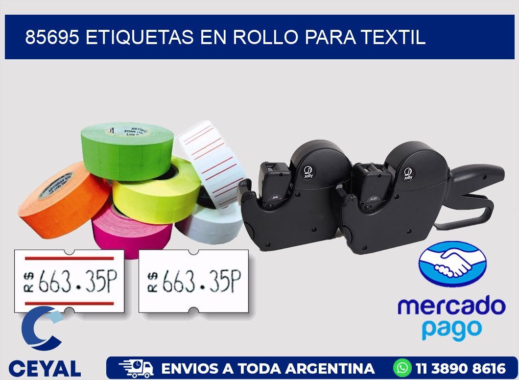 85695 etiquetas en rollo para textil