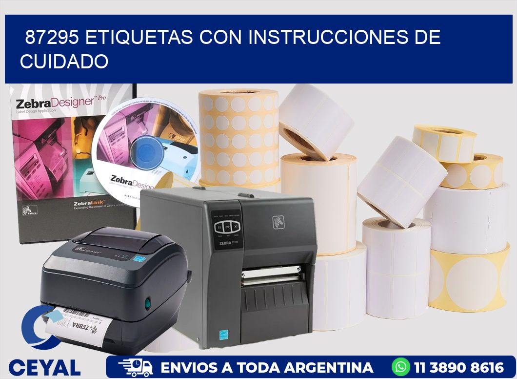 87295 Etiquetas con instrucciones de cuidado