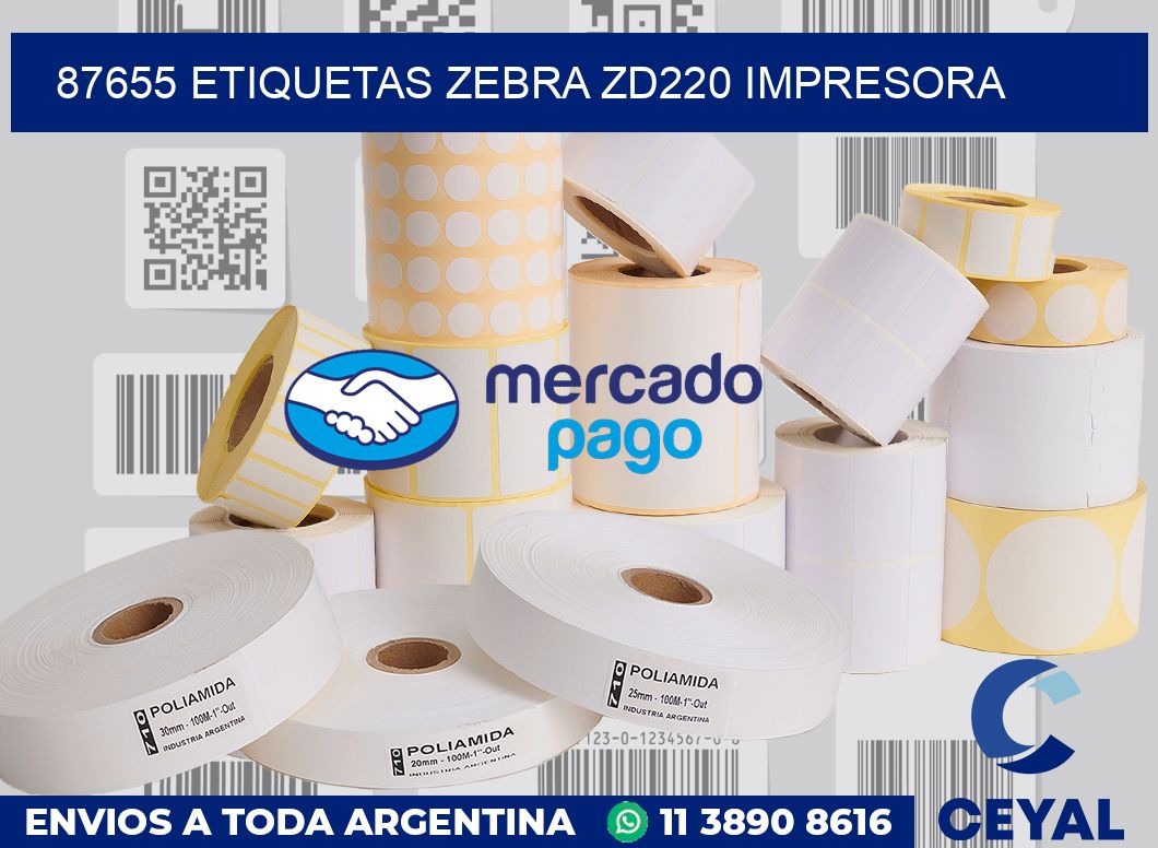 87655 etiquetas Zebra zd220 impresora