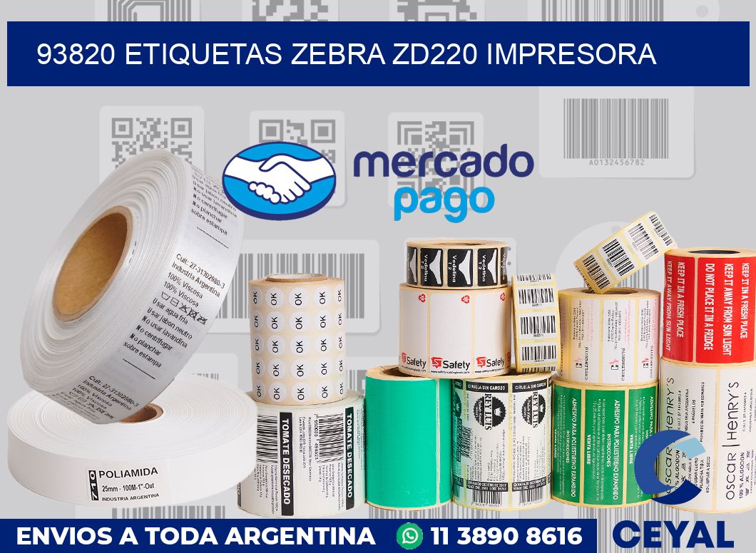 93820 etiquetas Zebra zd220 impresora