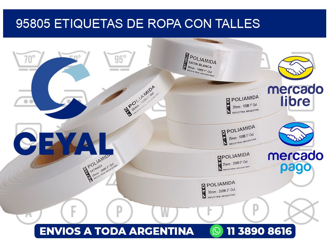 95805 Etiquetas de ropa con Talles