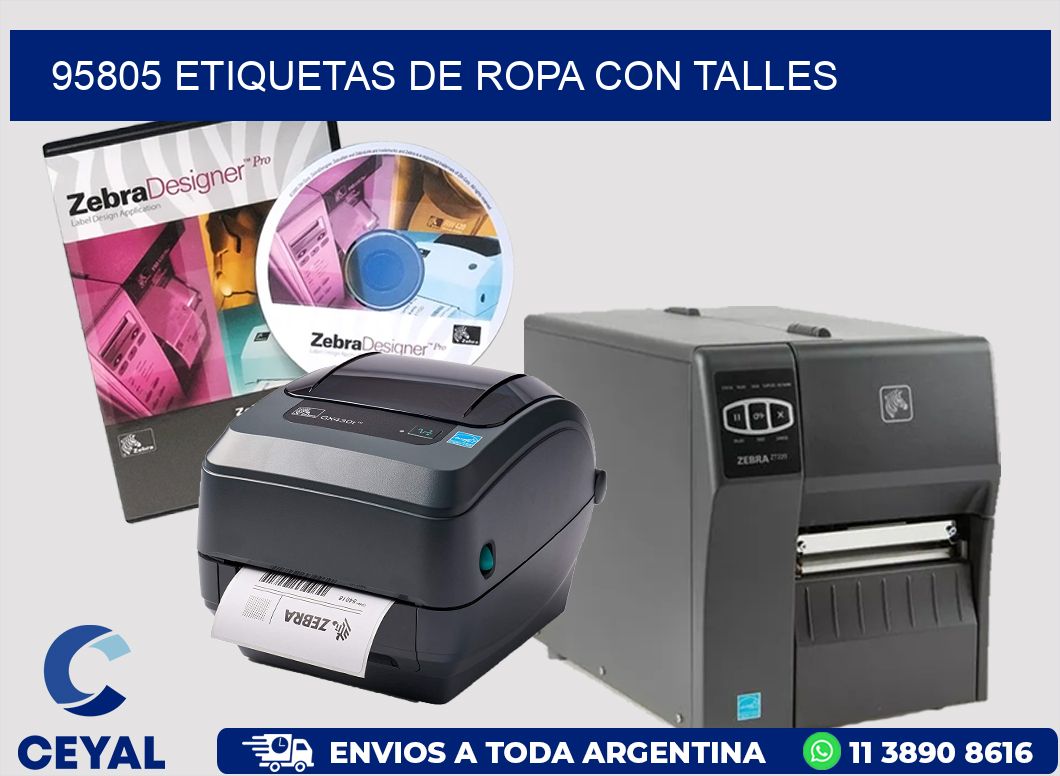 95805 Etiquetas de ropa con Talles