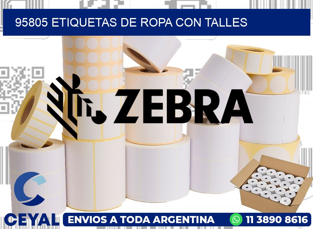 95805 Etiquetas de ropa con Talles