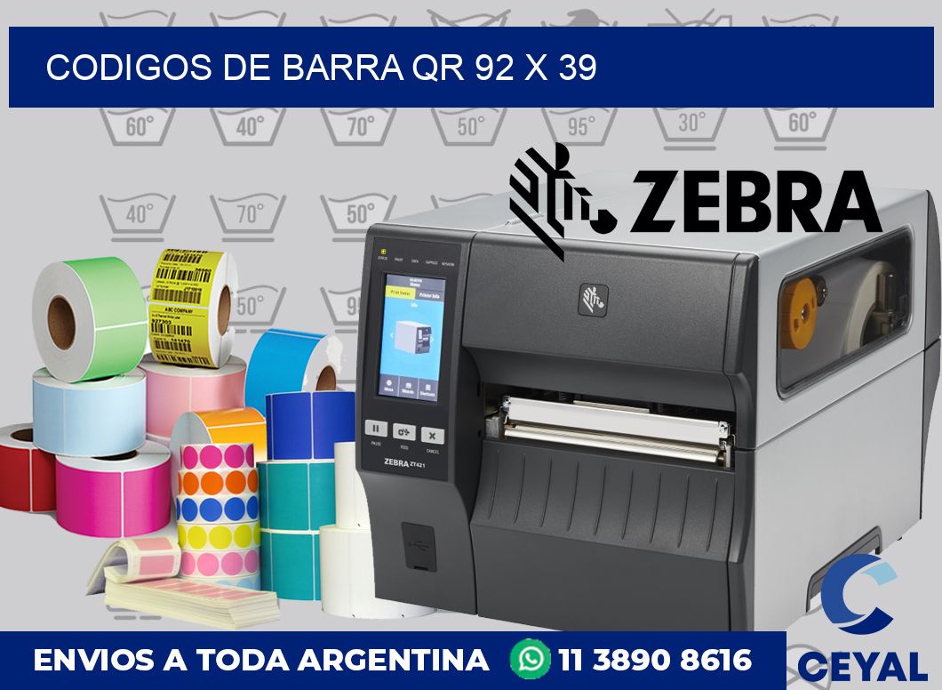 Codigos de barra QR 92 x 39