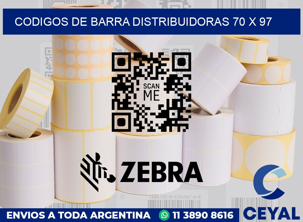 Codigos de barra distribuidoras 70 x 97