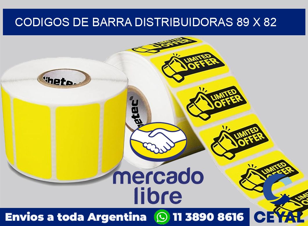Codigos de barra distribuidoras 89 x 82