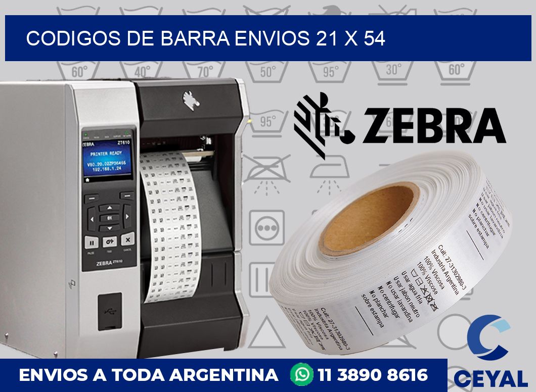 Codigos de barra envios 21 x 54