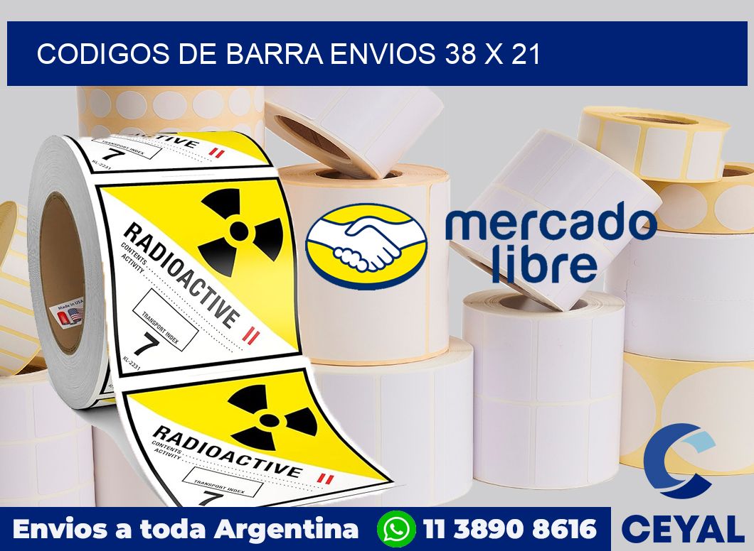 Codigos de barra envios 38 x 21