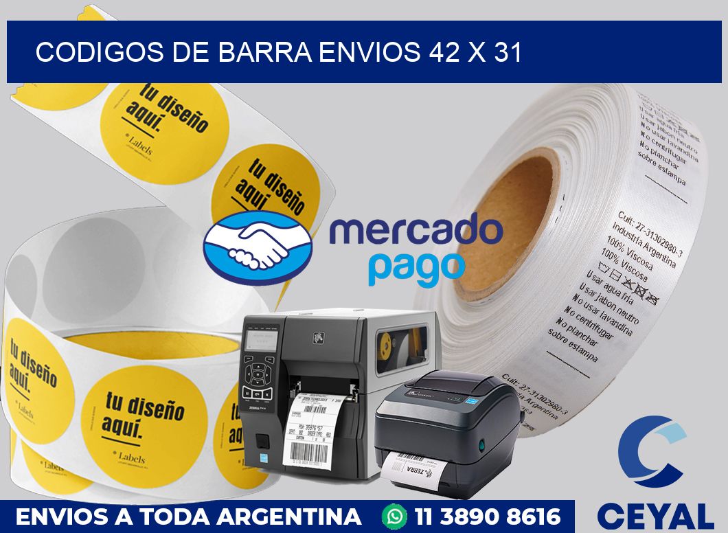 Codigos de barra envios 42 x 31