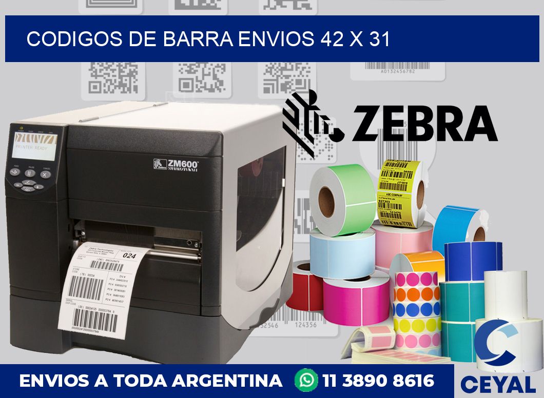 Codigos de barra envios 42 x 31