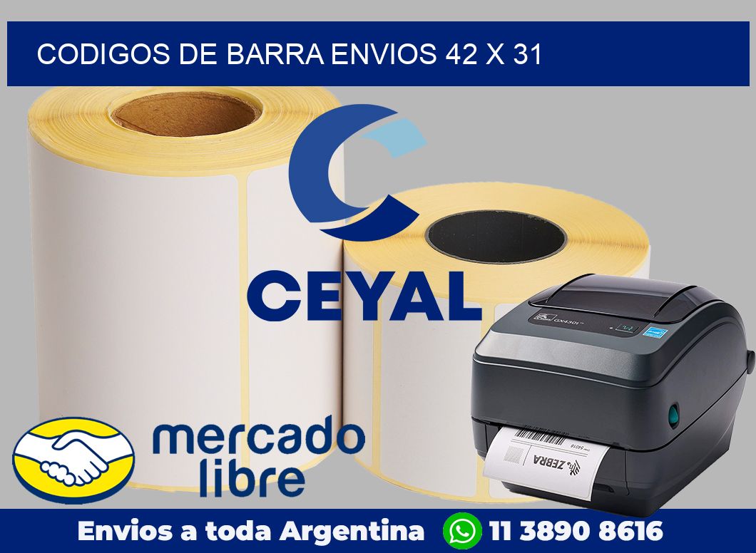 Codigos de barra envios 42 x 31