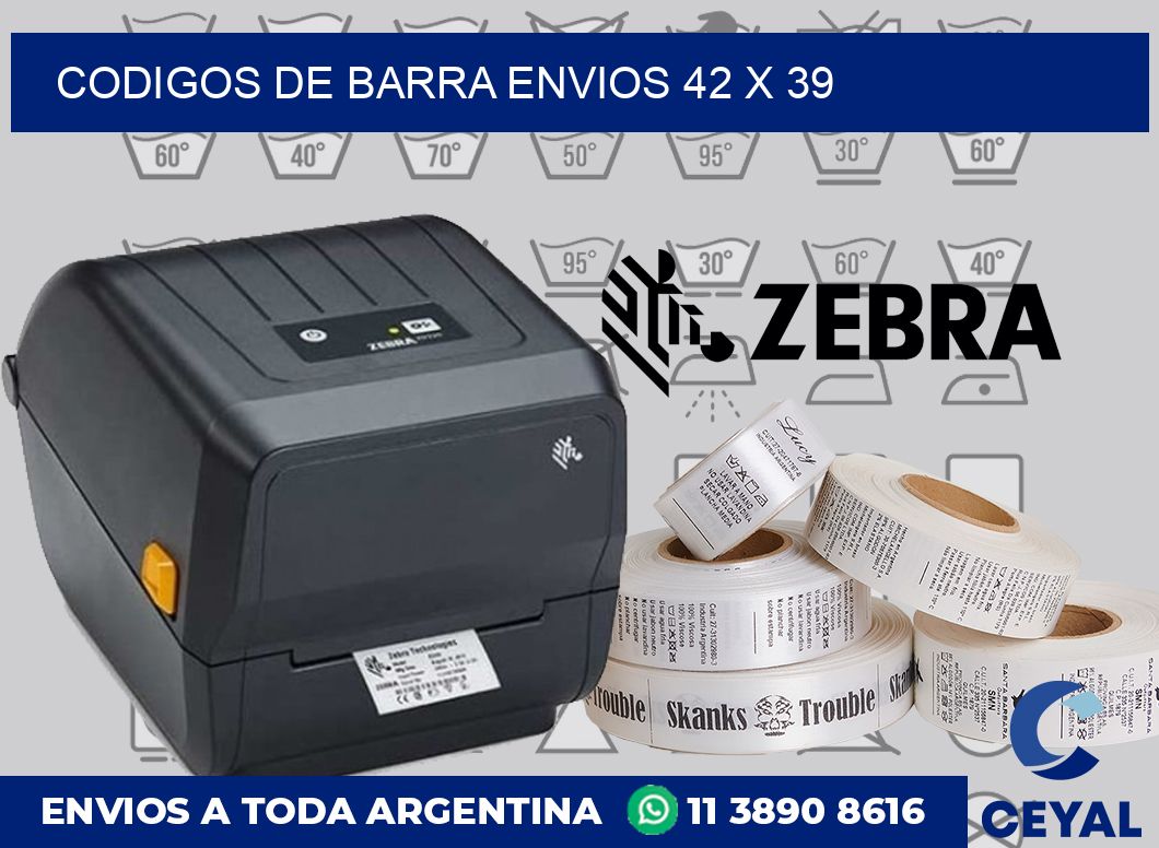 Codigos de barra envios 42 x 39