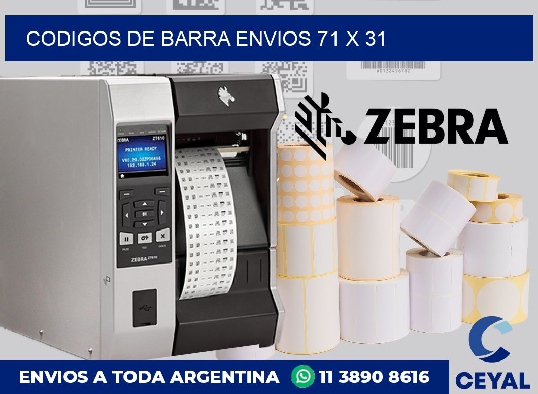 Codigos de barra envios 71 x 31